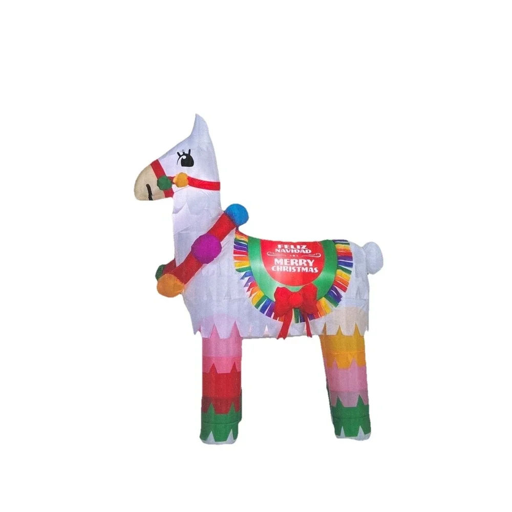 Holiday Living 6.5ft Piñata Llama Lighted Christmas Airblown Inflatable Yard NEW